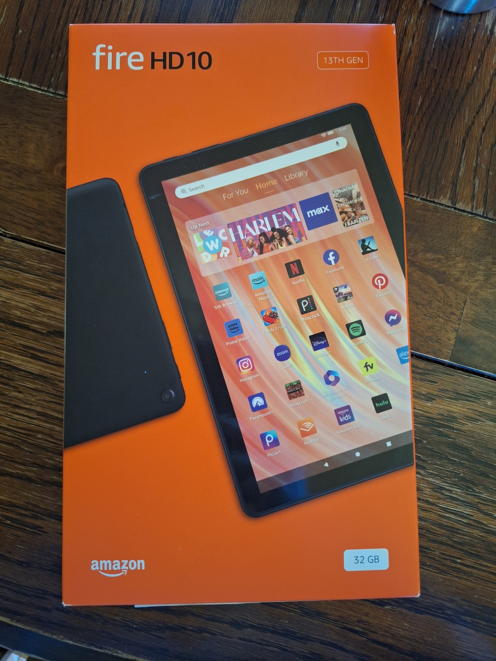 Amazon Fire HD 10 Tablet in Black with Orange Packaging